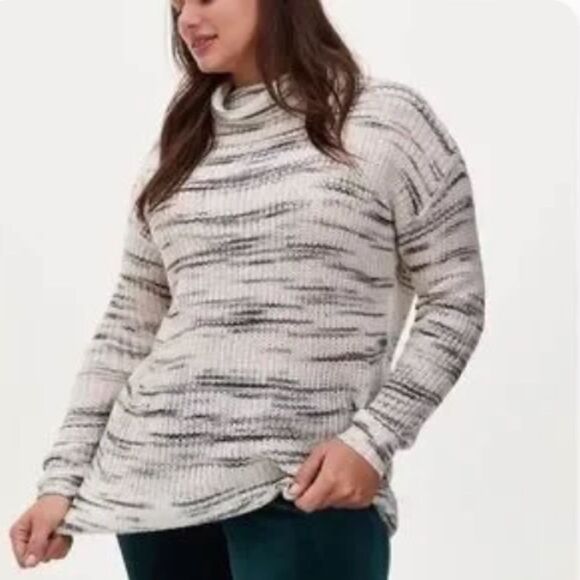 Torrid Heathered Cowl Neck Open Knit Sweater 2X - Picture 1 of 4